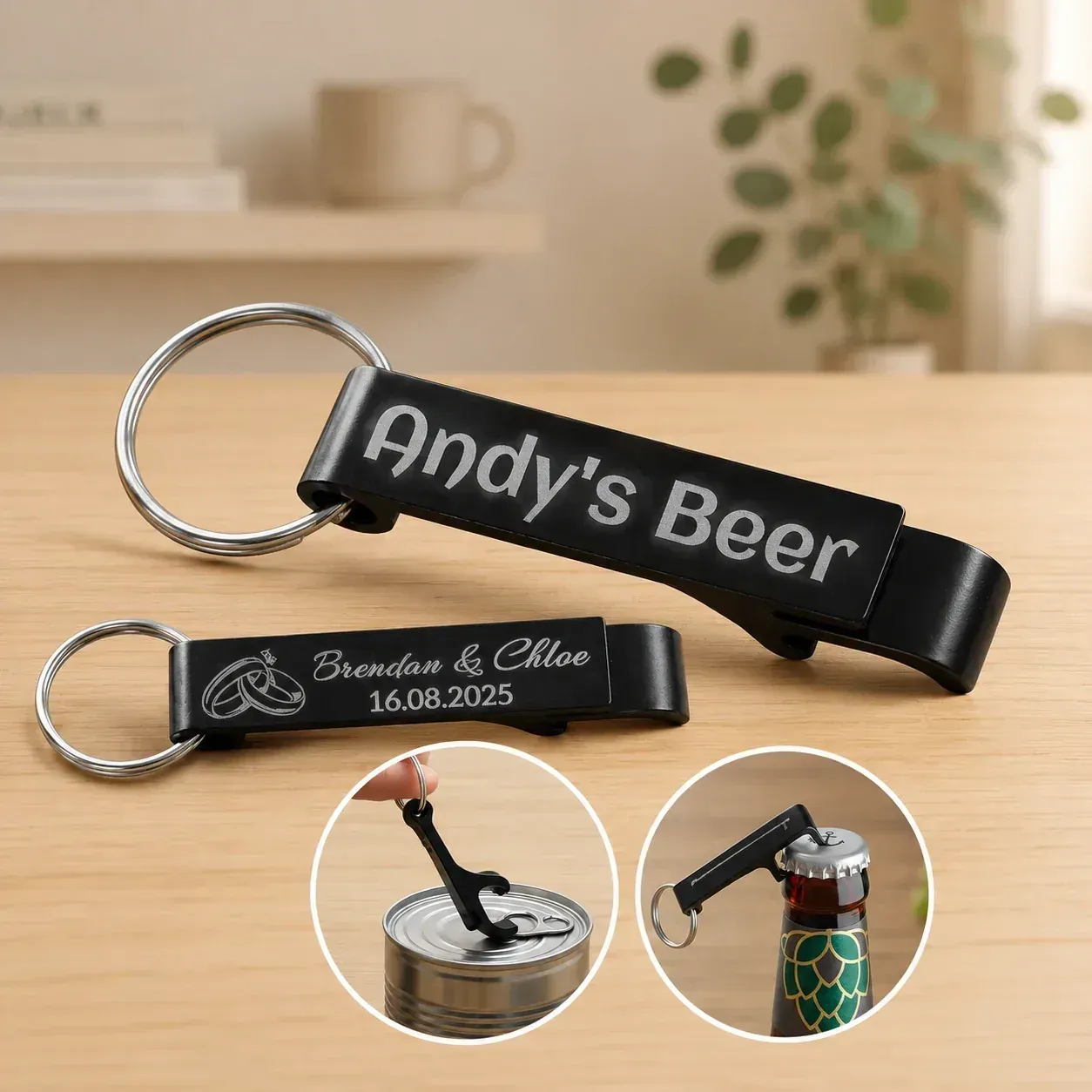 Personalized Engraved Multi-Functional Bottle Opener Keychain
