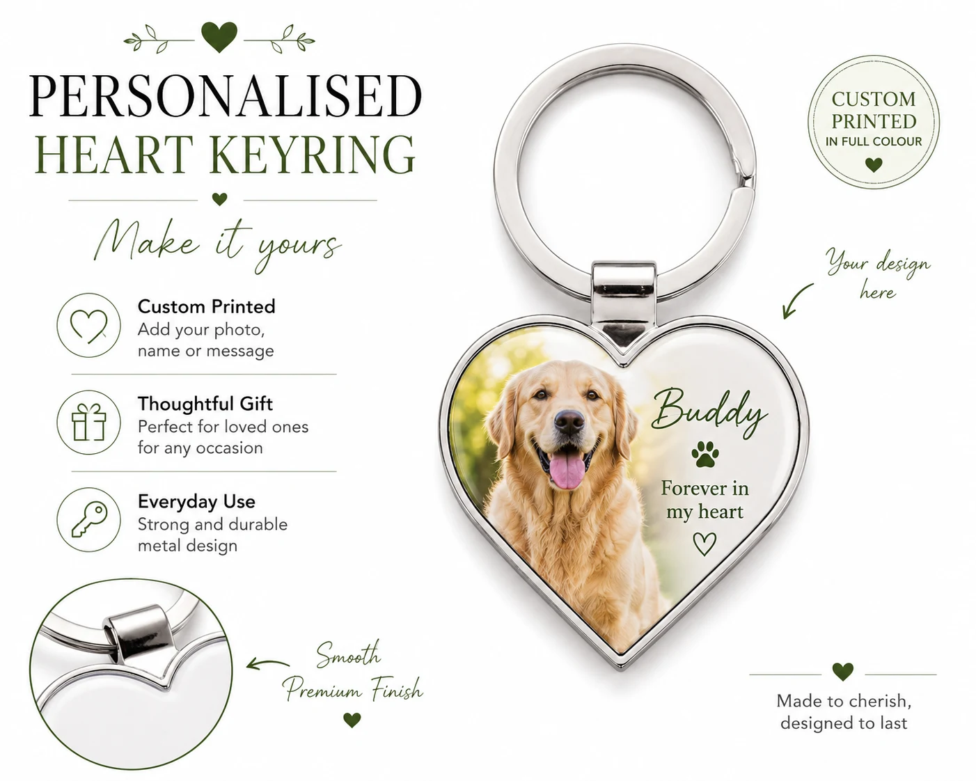 Personalised Heart Keyring