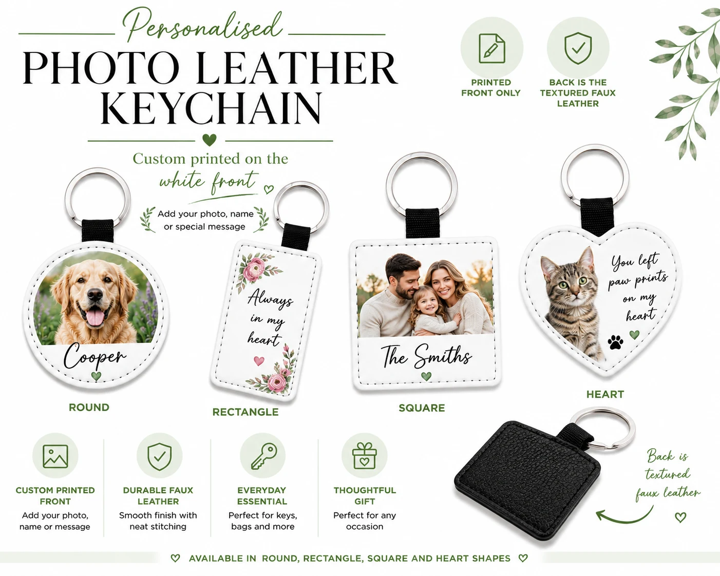 Personalised PU Leather Keychain
