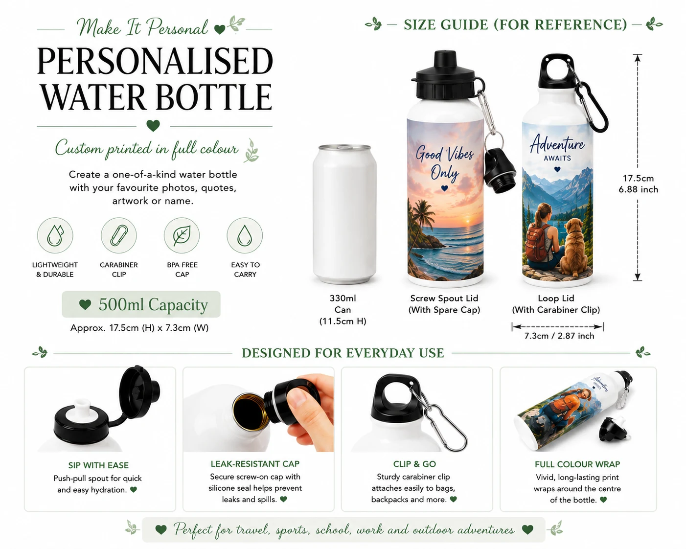 Personalized Aluminium Water Bottle