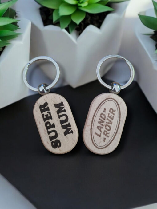 Wooden Laser Engraved Keyrings