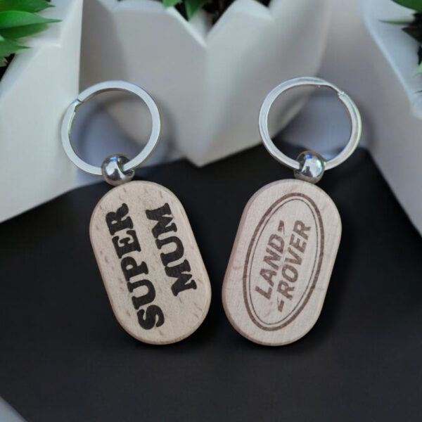 Wooden Laser Engraved Keyrings