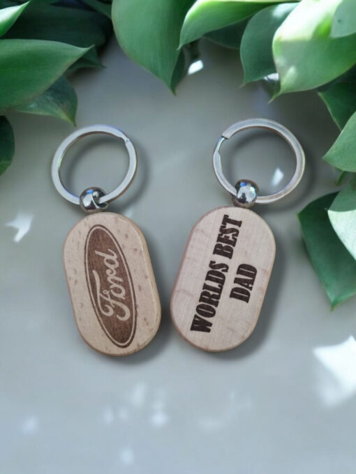 Wooden Laser Engraved Keyrings - Image 2