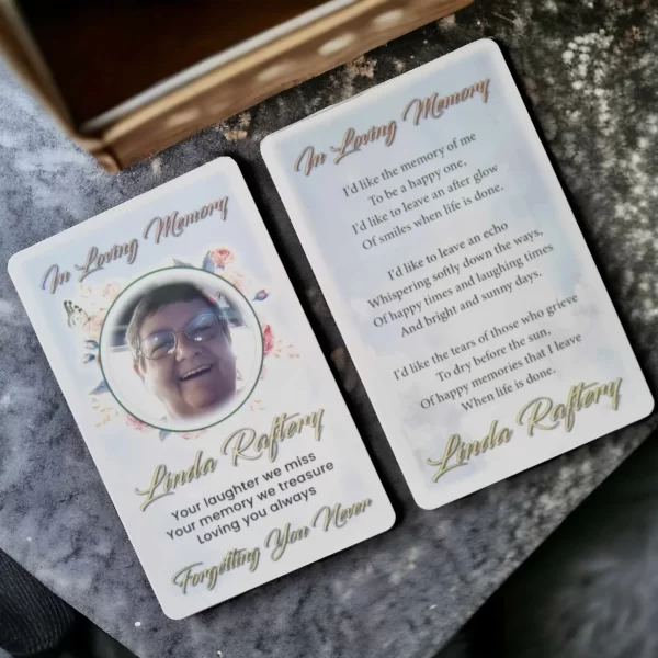 Funeral Memorial Card - Keepsake Card