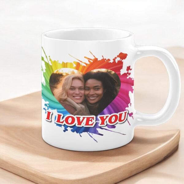 Rainbow I Love You Mug – Personalized Pride & Valentine’s Gift