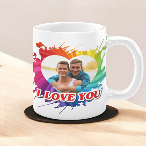 Rainbow I Love You Mug – Personalized Pride & Valentine’s Gift - Image 2