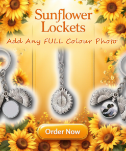 Personalized Sunflower Locket Keychain